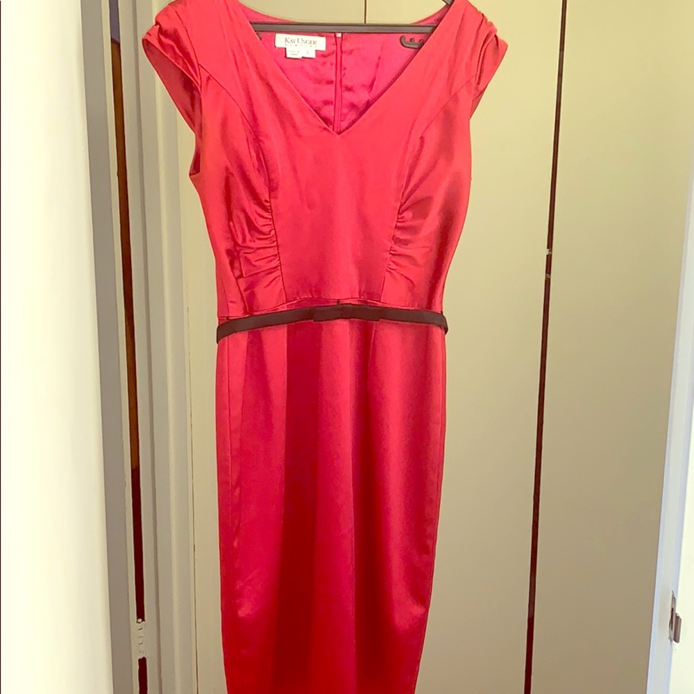 Cherry Red Kay Unger Dress. Size 6. Like New